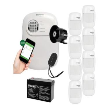 Imagem de Kit Alarme Intelbras Anm 24 Com App 8 Sensor Infra Sem Fio