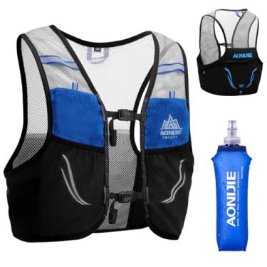 Imagem de Azarxis Mochila de hidratação para corrida e colete para mulheres e homens - Marathon Trail Race Cycling Hiking Outdoor Activities (Preto com frasco macio de 500 ml, L/XL: 102-115cm)