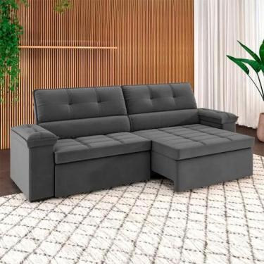 Imagem de Sofá Retrátil e Reclinável 2 Lugares Cancun Besthouse, SLIM TITANIUM