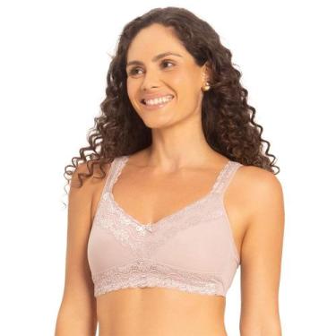 Imagem de Sutiã Sustentação DelRio Contemporânea 40957 Com Renda, Areia, 48