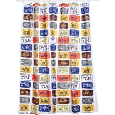 Imagem de Cortina De Banho Placas De Carro 180X180 Cm - Just Home Collection