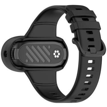 Imagem de AWADUO Pulseira de silicone para substituição Insta360 GO3S/GO3/GO2 macia e durável com acessório de câmera de liberação rápida (preto)