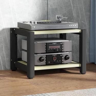 Imagem de Estéreo Std 4-tier Av Media Std Canto Prateleira Record Player Std Com Armazenamento De Vinil Rack De Áudio Móvel Torre Player Std Para Entretenimento Componentes Estér, White Maple, 60x50x40cm