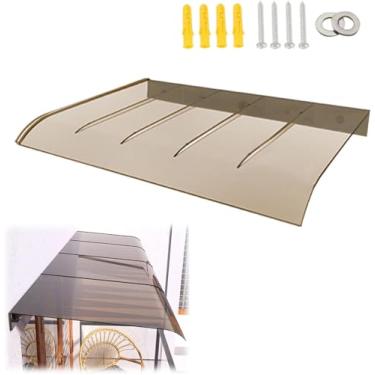 Imagem de Toldo De Janela, Toldo Invisível Sem Suporte, Cobertura De Policarbonato Para Porta, Toldo Marrom, Adequado Para Varandas, Portas De Pátio & Corredores, One Color, 45x120cm(17.7x47.2in)