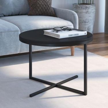 Imagem de Mesa Lateral Estilo Industrial Baixa Freedom Móvel na Caixa, Preto