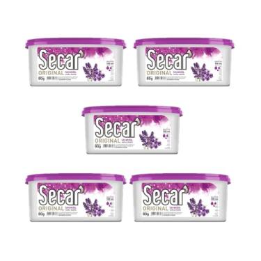 Imagem de Kit 5 Secar Antimofo 80g Original Gavetas Gabinetes Pias Bibliotecas Odor Armário Guarda Roupa Discotecas Pianos Fotográficos Mofo Fungos (Lavanda)