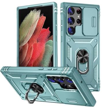 Imagem de HJZSZX Para Samsung A54 5G Câmera Slide Lens Case Protetor Grau Resistente Cove (Para Samsung A54 5G/Verde)