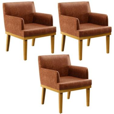 Imagem de Kit 3 Poltronas Decorativas Para Sala De Estar E Recepção Beatriz W01 