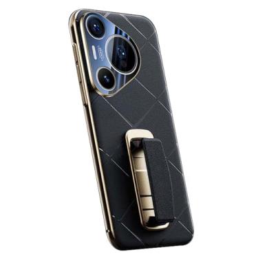 Imagem de HAOMRIYL Capa galvanizada para Huawei Pura 80 Ultra/80 Pro+/80 pro, capa ultrafina de couro à prova de choque, preta, 80 Pro