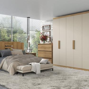 Imagem de Guarda-roupa 6 Portas 180cm X 220cm X 47cm Milan Capuccino /Off White