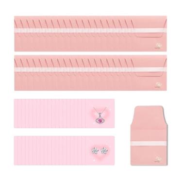 Imagem de Qryval Bolsas de joias de microfibra com faixa de seda 8 x 8 cm, bolsas de embalagem de joias extra grossas e premium, sacolas de presente pequenas de luxo para pulseira, colar, brincos, anéis