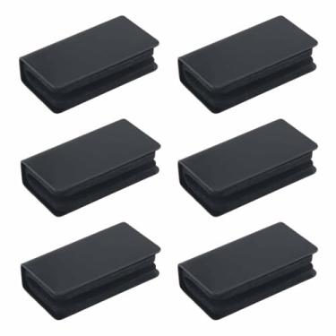 Imagem de Ruiwaer 6 peças de grampo de porta de vidro de metal preto com junta antiderrapante placa de impacto retangular clipe de bloqueio de portão magnético trava de hardware