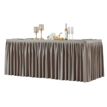 Imagem de 1 pacote de roupas de mesa retangulares natalinas para mesas de 4 pés, toalhas de mesa de poliéster sem vincos, capa de mesa elástica de 1,2 m com saia para casamento, aniversário, festas, feiras e