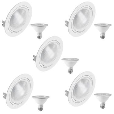 Imagem de 5 Spot Embutir Face Plana PAR30 + 1 Lâmpada LED 10W 6500K E27 - SAVE E