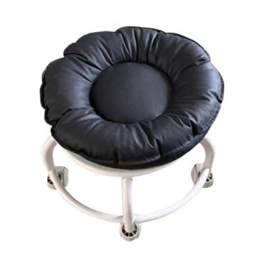 Imagem de Ｂｅｓｇａ Assento baixo com rodízios, cadeira giratória, resistente, infantil, feminina, multiuso, polia, banco com rodízios universais, giratórios para salão, Preto