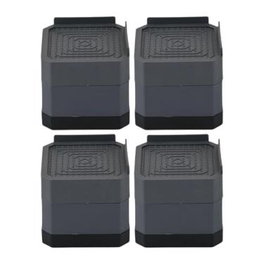 Imagem de Ioensy 4x Almofadas Antivibração para Elevadores de Pernas de Móveis Previnem Arranhões Antiderrapantes Elevadores de Cama Resistente para Sofá Mesa Máquina, Cinza, 2 Camadas