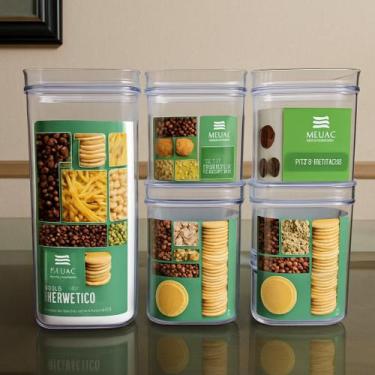 Imagem de Kit 5 Pç Pote Hermético Para Mantimentos De Cozinha - HAppy familly