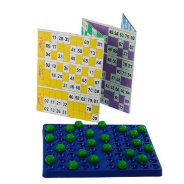 Imagem de Bingo com 24 Cartelas Base e Bolinhas Tômbola - Tudo em Caixa - Genéri