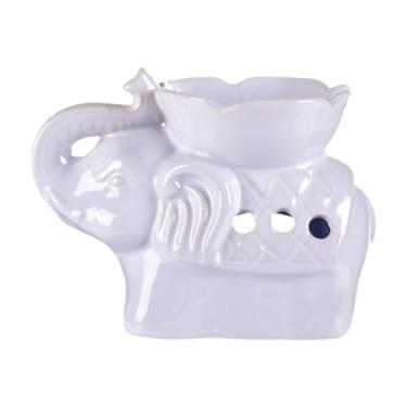 Imagem de BLWOTMOR Queimador de óleos Essenciais, Porta-incenso, Aquecedor de óleos Aromáticos, Suporte para Velas de Chá para SPA, Banheiro, Branco, Tamanho real