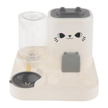 Imagem de MFMEXUL Dispensador Automático de água para Animais de Estimação, Alimentador para Gatos, Tigela Multifuncional, Dispensador Compacto Destacável, Cinza