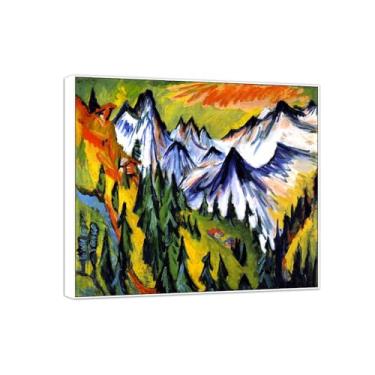 Imagem de BMZFYBS Quadro branco - Pintura de parede famosa em tela - Imagens para decoração de casa - Picos das montanhas - pôster e impressões 30 x 35 cm 12 x 13 polegadas