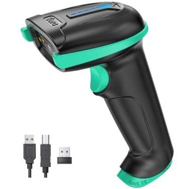 Imagem de Tera Scanner de código de barras 1D sem fio com indicador de nível de bateria versátil 2 em 1 (2,4 GHz sem fio + USB 2.0 com fio) distância de transmissão de 328 pés recarregável leitor de código de