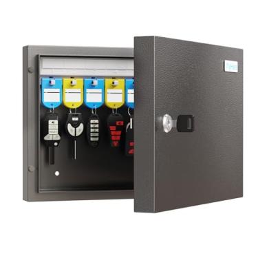 Imagem de DidiHere Organizador de armário de 16 chaves, porta-chaves seguro para manobristas, hotéis, carros e chaves de casa, preto