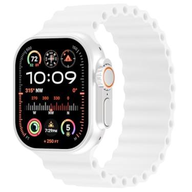 Imagem de Keebowz Pulseira Ocean Sport Solo compatível com relógio feminino de 49 mm, 46 mm, 45 mm, 44 mm, 42 mm, 41 mm, 40 mm e 38 mm, para Apple Watch Ultra 2, séries 10, 9, 8, SE, 7, 6, 5, 4 e 3