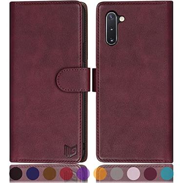 Imagem de SUANPOT Capa carteira de couro para Samsung Galaxy Note 10 de 6,3 polegadas com bloqueio de RFID, suporte para cartão de crédito, capa flip folio book para celular para mulheres e homens para Samsung