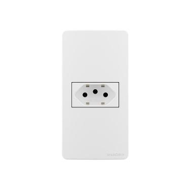 Imagem de Placa para Condulete Caixa 1" com Tomada MarGirius Sleek 2P+T 10A Branca