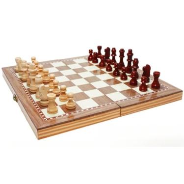 Imagem de Jogo Xadrez Dama Gamão Tabuleiro 3 Em 1 40x40 Madeira (40x40)