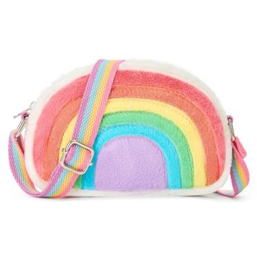 Imagem de cotmcor Bolsa infantil para presente infantil bolsa tiracolo fofa arco-íris, Lã arco-íris 001