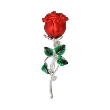 Imagem de Broche rosa elegante para roupas, alfinetes florais, acessórios fashio