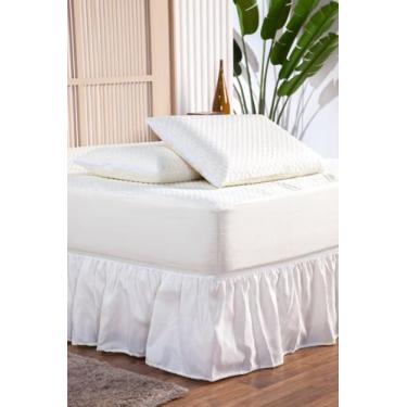 Imagem de Saia para Cama Box Casal Protetor Padrão com Elástico em Toda Volta Aj