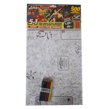 Imagem de Pôster Liga da Justiça 120x90cm com Lápis de Cor