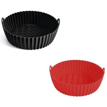 Imagem de Kit 2 Formas De Silicone para Air Fryer 21,5x18x6cm - Elite