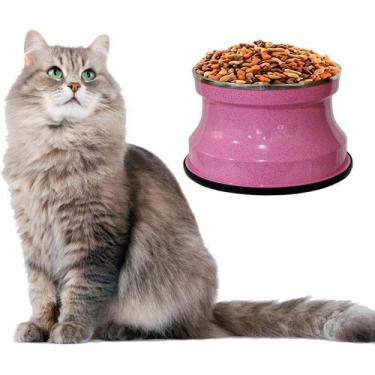 Imagem de Comedouro Alto Para Gatos Em Alumínio Gastrobel Rosa , Rosa Pigmentado