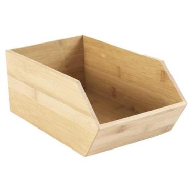 Imagem de Caixa Empilhavel de Bambu Cozinha Ou 6,4L Organizadora Keep