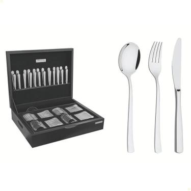 Imagem de Faqueiro Tramontina Berlin em Aço Inox Com Estojo de Madeira 101 Pçs 66934214