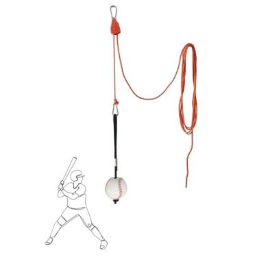Imagem de Teknigoo Treinador de baloiço de beisebol de 4 metros com polia ajustável em altura - bola de treino suspensa para exercícios de rebatedor interno/externo - melhora o contato e a memória muscular para