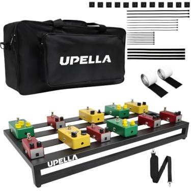 Imagem de UPELLA Pedal de guitarra, placa de pedal de efeito de guitarra de alumínio, 71 cm x 35 cm, acessórios para pedaleira com bolsa de transporte