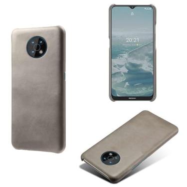 Imagem de Capa para NOKIA G50,Proteção contra quedas,Casca de volta de cor sólida simples,Design de couro de imitação de plástico-Gray