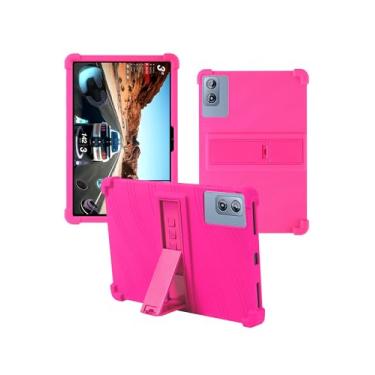 Imagem de Capa para tablet Dghrti Tab20 de 10 polegadas – Capa protetora de borracha leve à prova de choque de silicone macio e à prova de choque, compatível com crianças, vermelho rosa.