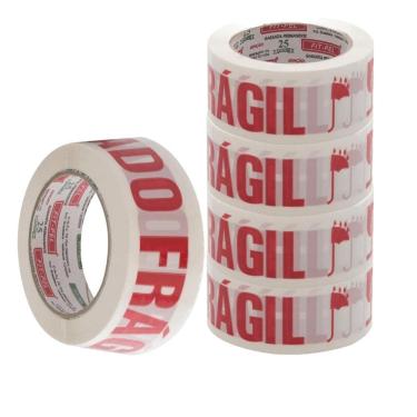 Imagem de Fita Adesiva 48Mmx50M Cuidado Frágil 5 Peças 20000045 Fitpel