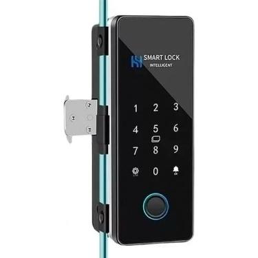 Imagem de Fechadura Digital Biométrica WiFi para Porta de Vidro, com Impressão Digital, Cartão e Senha, Controle por Aplicativo, Estilo Moderno, para Residências (Vidro com Alvenaria)