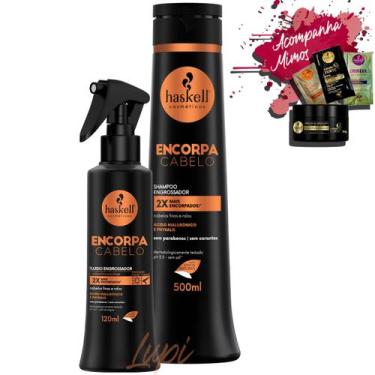 Imagem de Kit Haskell Shampoo Encorpa Cabelo 500ml + Fluido 120ml