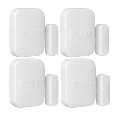 Imagem de Kit 4 Sensores Magnéticos Sem Fio XAS 4010 SMART para Portas e Janelas
