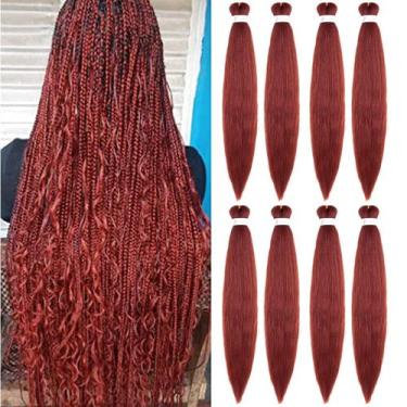 Imagem de Cabelo trançado Ubeleco Ginger, pré-esticado, 8 pacotes de 90 cm 350