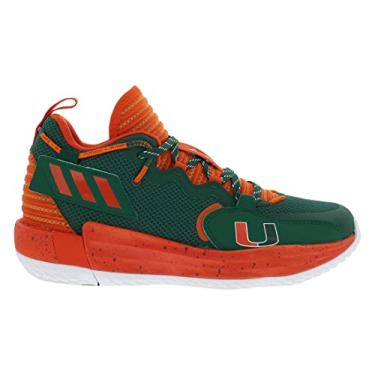Imagem de adidas Tênis de basquete unissex adulto Dame 7 Extply, Verde/laranja, 10.5 Women/9 Men