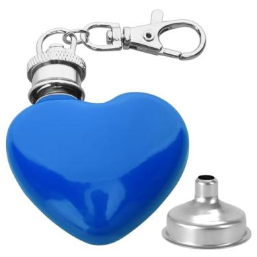 Imagem de 1 mini cantil de quadril de coração de 30 ml, bolso multifuncional de 30 ml, pequeno frasco de bolso, bolso em forma de coração, garrafa tubular portátil em forma de coração para acampamento ao ar